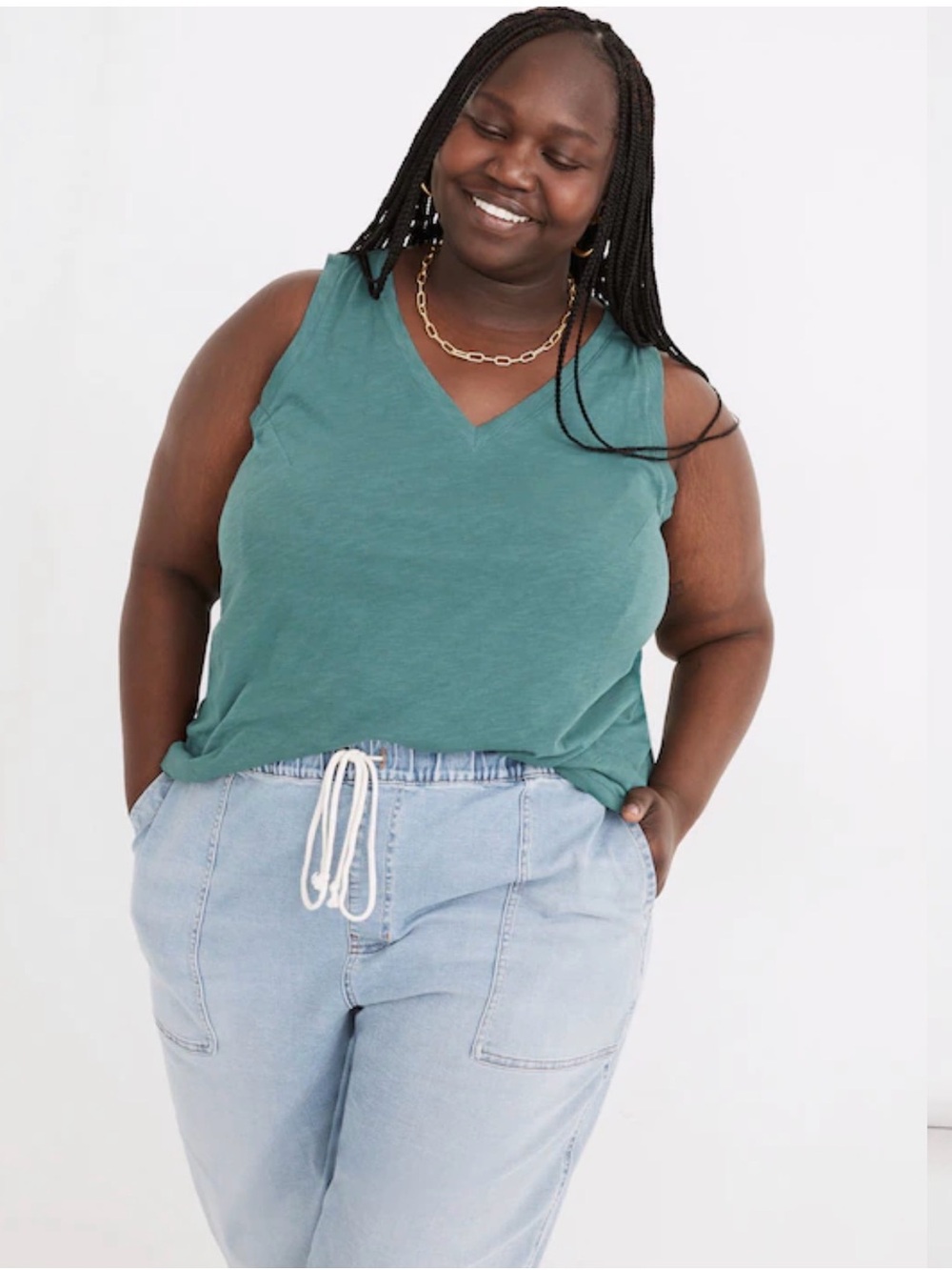 Madewell V-Neck Tank Top - Teal